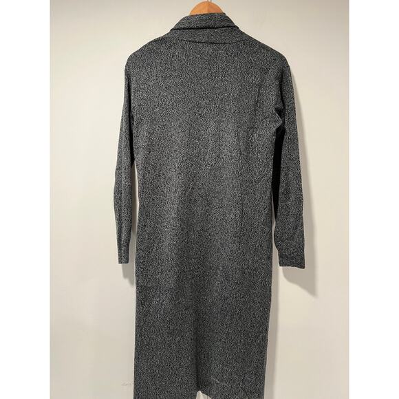 Soho Long Open Duster Cardigan Black and Gray Speckled Size Small JL - Picture 8 of 10